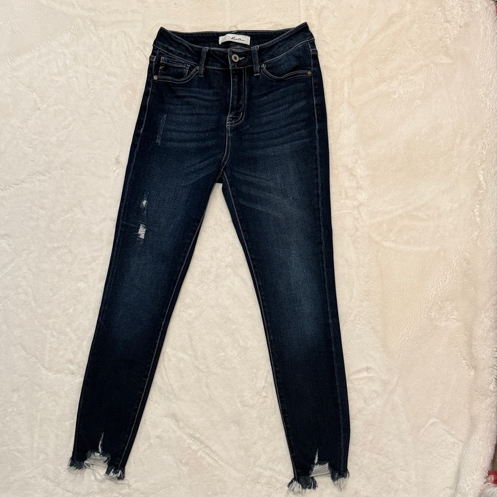 KanCan Dark Wash Distressed Skinny Jeans